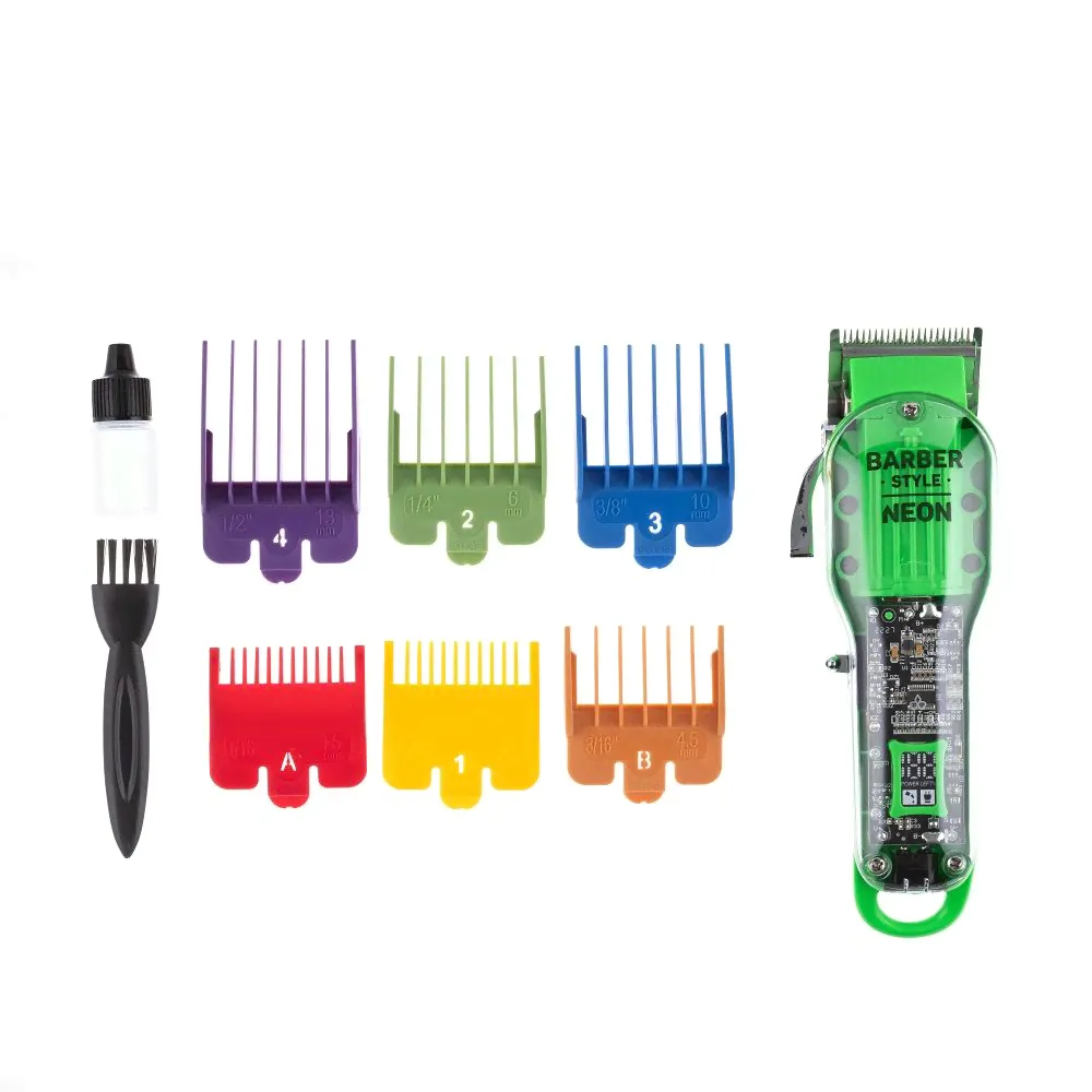03-081 Машинка для стрижки DEWAL PRO BARBER STYLE NEON GREEN аккум\сет 6000 об/мин, нож 45мм, 0,8-2,0мм, 6 нас-1